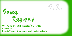 irma kazari business card